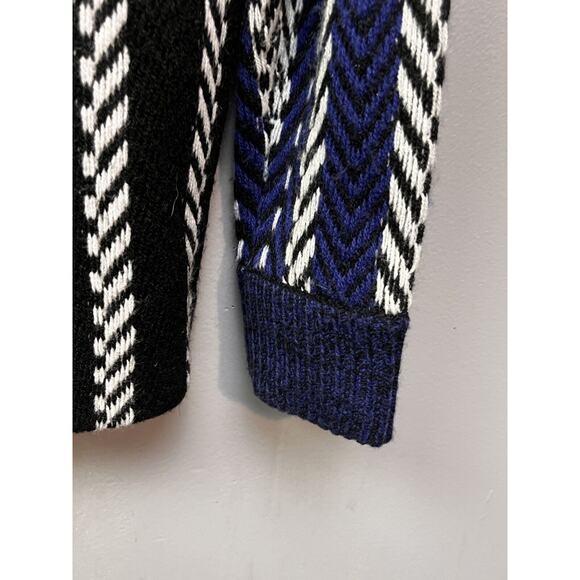 Anna Cai Knit Sweater Womens Small Black Blue Tassel Deep V Pullover Western - Picture 6 of 8